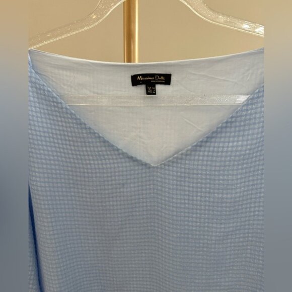 Massimo Dutti Gingham Lace Blouse Size 2 - Picture 2 of 5
